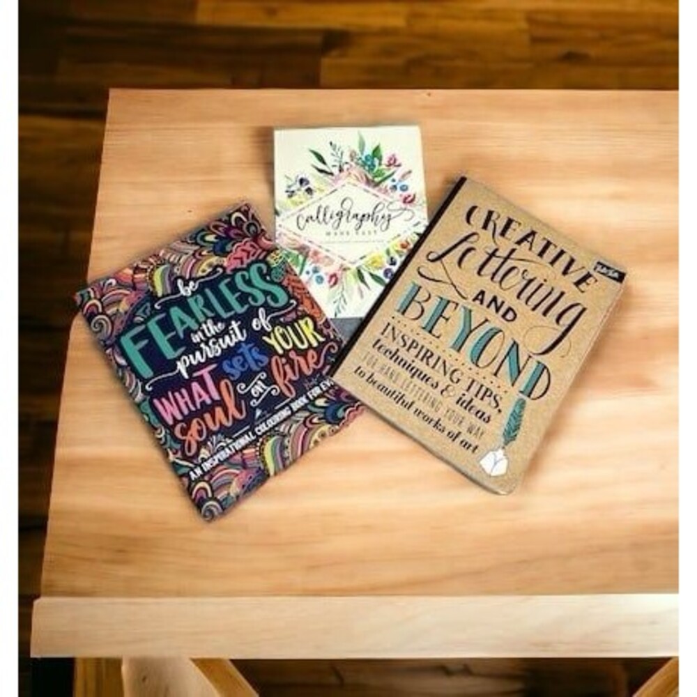 Calligraphy & Adult Coloring Book Bundle